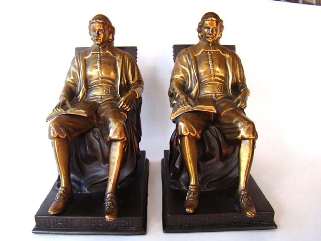 A pair of JOHN HARVARD bookends made by the Philadelphia Mfg. Co. circa 1960